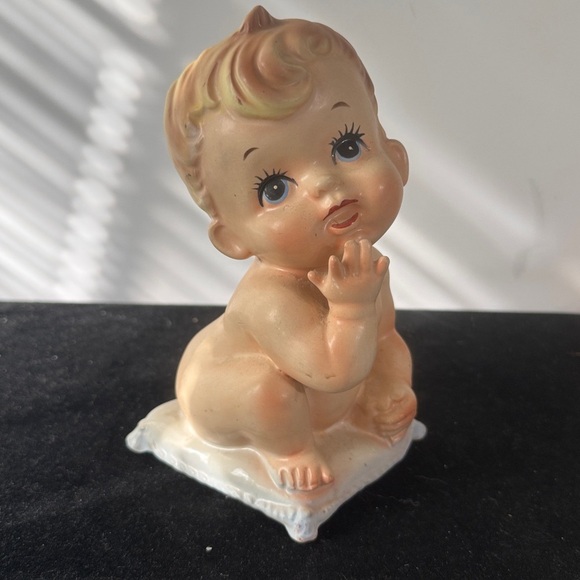 Other - Vintage Baby Boy On A Pillow Ceramic Vase Plantor By Velco Ceramics made Japan